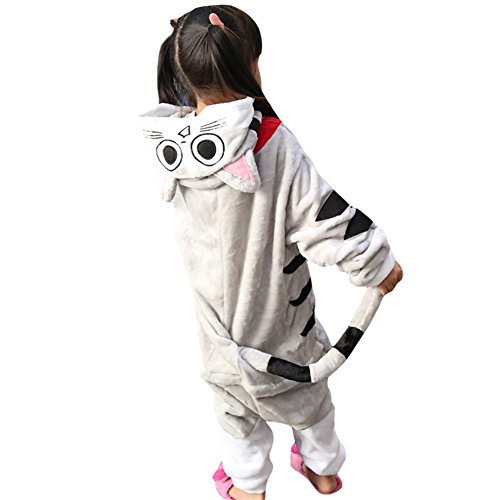 LPATTERN Unisex-Kids Cartoon Onesies Animals Cosplay Costume One-Piece Pajamas Cat 2XL-for Height-135cm-145cm-