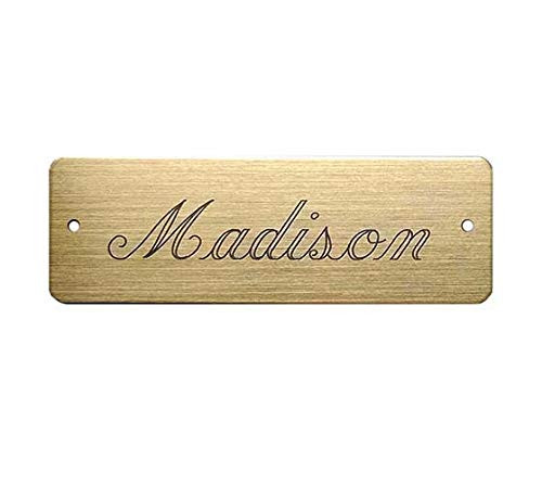 TACK TRUNK PLATE Fancy Elegant Brass or Nickel Silver 3" x 1" Custom Engraved