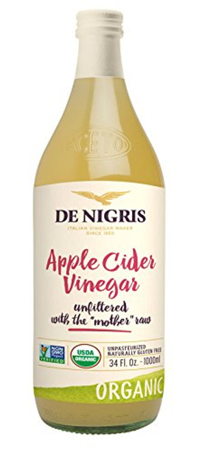 De Nigris Organic Apple Cider Vinegar with the Mother Raw and Unfiltered - 1L De Nigris Organic Apple Cider Vinegar with the Mother Raw and Unfiltered - 1L