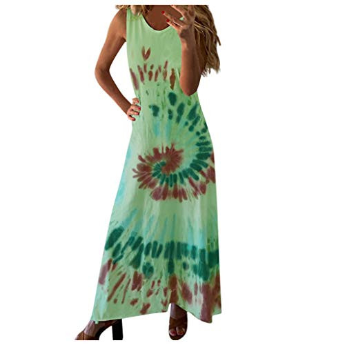 Women's Tank Maxi DressCasual Loose Long Dress Sleeveless Maxi Dresses O Neck Tie Dye Beach Boho Long Dress Sundress Green Women's Tank Maxi DressCasual Loose Long Dress Sleeveless Maxi Dresses O Neck Tie Dye Beach Boho Long Dress Sundress Green