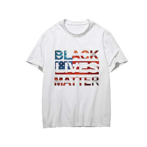 YCHZX Black Lives Matter T-Shirt Men and Women Polyester Short Sleeves-Black-A-L