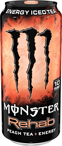 Monster Energy Rehab Tea 15.5ounce cans -Peach 6 Cans-