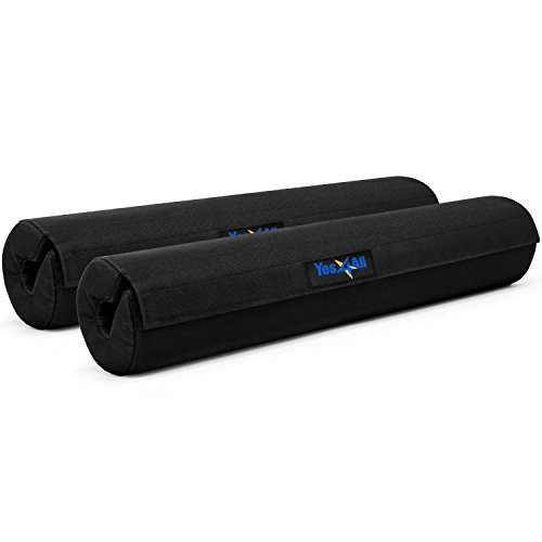 Yes4All Foam Bar Pad  Olympic Barbell Pad  Barbell Squat Pad  Barbell Neck Pad for Squats, Hip Thrusts  Weight Lifting Bar Pad (Black, Set of 2)