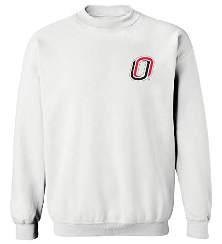 CornBorn Nebraska Omaha Mavericks Crewneck Sweatshirt - Trademarked O Logo - UNO Mavericks - White - Small
