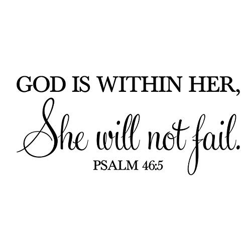Psalm 46-5 Vinyl Wall Decal 2 by Wild Eyes Signs God is Within Her She Will Not Fail Modern Wall Art Bible Wall Words Christian Word Lettering Girl's Bedroom Teen Girl Decor PS46V5-0002 Psalm 46-5 Vinyl Wall Decal 2 by Wild Eyes Signs God is Within Her She Will Not Fail Modern Wall Art Bible Wall Words Christian Word Lettering Girl's Bedroom Teen Girl Decor PS46V5-0002