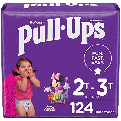 Pull-Ups Girls' Potty Training Pants Training Underwear Size 4 2T-3T 124 Ct One Month Supply