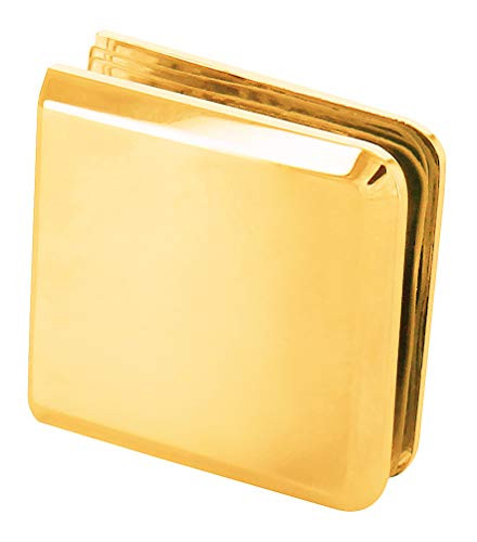 C.R. LAURENCE BGCU1BR CRL Brass Beveled Style Notch-in-Glass Fixed Panel U-Clamp