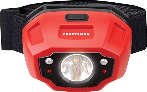 Craftsman CMXLHB1 Hands Free 250 Lumen LED Headlamp Flashlight with Adjustable Headband, Alkaline Battery Powered