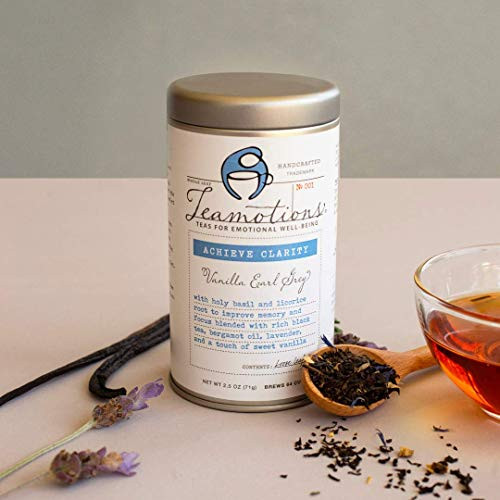 Achieve Clarity  Vanilla Earl Grey Tea by Teamotions Tea 2.5oz Tin