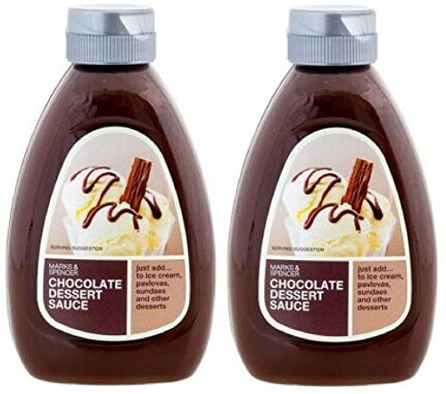 M and S Belgian Milk Chocolate Desserts Sauce 300g x 2 pack - Perfect with Ice cream Sundaes and more