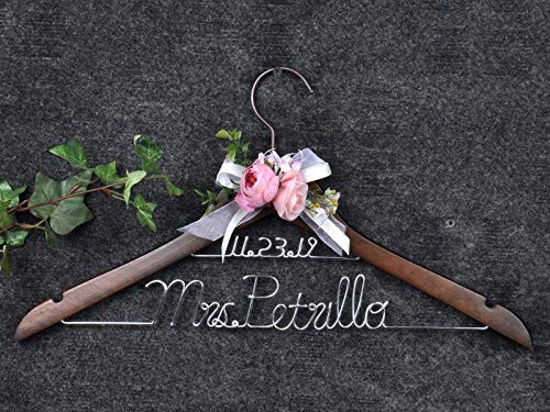 Bride hanger wedding hanger Mr  and  Mrs hanger custom hanger bridesmaid maid personalized bridal hanger -date-letter- doctor graduation dress hanger