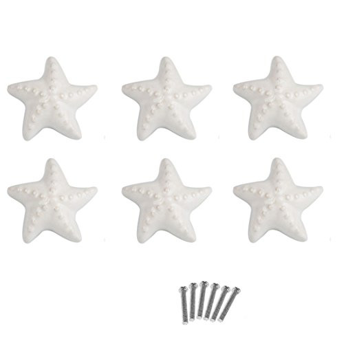 YIFAN 6Pack Drawer Knobs, Kids Dresser Knobs Cabinet Pulls Door Handles Cupboard Knobs - White