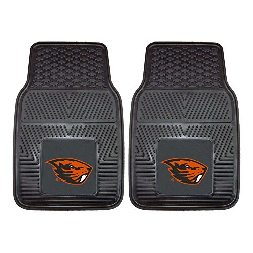 FANMATS - 9952 NCAA Oregon State University Beavers 2-pc Vinyl Heavy Duty Car Mat  Black 18"x27"