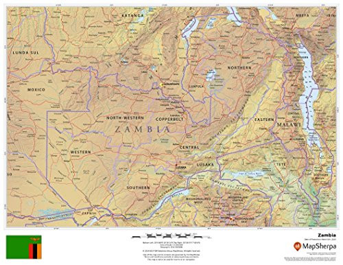Zambia - 22" x 17" Laminated Wall Map