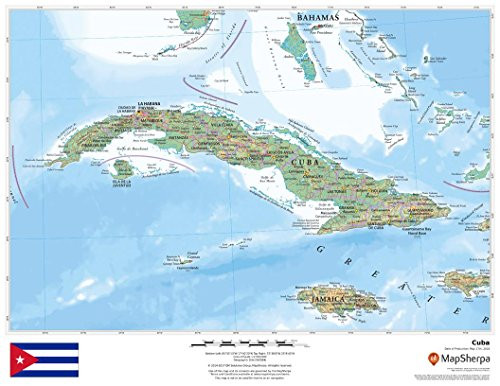 Cuba - 22" x 17" Laminated Wall Map