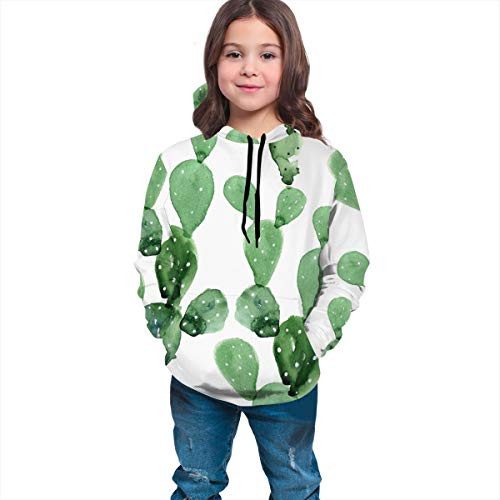 YongColer Unisex Fashion Hooded Sweatshirts Digital Print Pullover Hoodies for Teen Boys and Teen Girls-Cactus Pattern L-