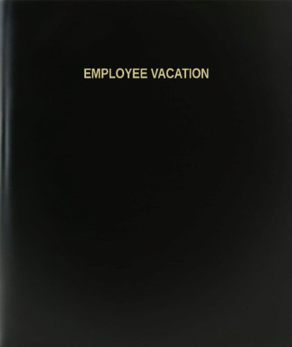 BookFactory Employee Vacation Log Book-Journal-Logbook - 120 Page 8.5"x11" Black Hardbound -XLog-120-7CS-A-L-Black-Employee Vacation Log Book--