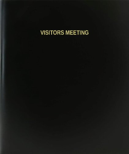 BookFactory Visitors Meeting Log Book - Journal - Logbook - 120 Page 8.5"x11" Black Hardbound -XLog-120-7CS-A-L-Black-Visitors Meeting Log Book--