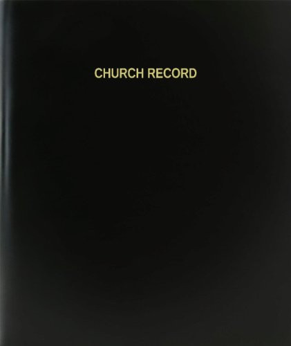 BookFactory Church Record Log Book-Journal-Logbook - 120 Page 8.5"x11" Black Hardbound -XLog-120-7CS-A-L-Black-Church Record Log Book--
