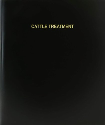 BookFactory Cattle Treatment Log Book-Journal-Logbook - 120 Page 8.5"x11" Black Hardbound -XLog-120-7CS-A-L-Black-Cattle Treatment Log Book--