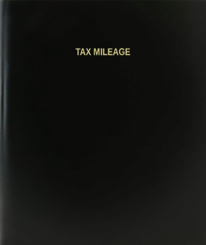 BookFactory Tax Mileage Log Book-Journal-Logbook - 120 Page 8.5"x11" Black Hardbound -XLog-120-7CS-A-L-Black-Tax Mileage Log Book--