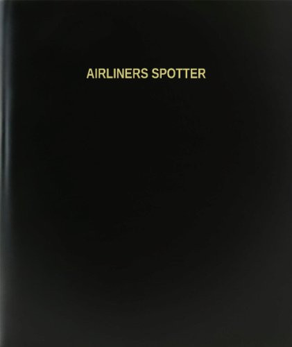 BookFactory Airliners Spotter Log Book - Journal - Logbook - 120 Page 8.5"x11" Black Hardbound -XLog-120-7CS-A-L-Black-Airliners Spotter Log Book--