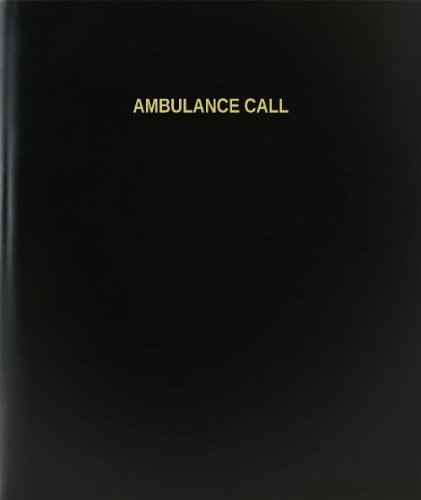 BookFactory Ambulance Call Log Book-Journal-Logbook - 120 Page 8.5"x11" Black Hardbound -XLog-120-7CS-A-L-Black-Ambulance Call Log Book--