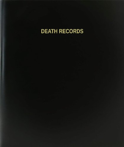 BookFactory Death Records Log Book-Journal-Logbook - 120 Page 8.5"x11" Black Hardbound -XLog-120-7CS-A-L-Black-Death Records Log Book--