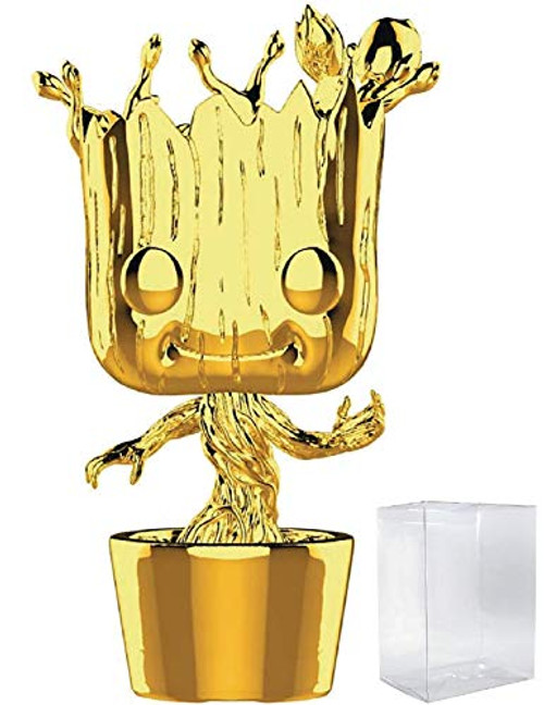 Marvel Studio's 10th Anniversary - Dancing Groot (Gold Chrome) Funko Pop! Vinyl Figure (Includes Compatible Pop Box Protector Case)