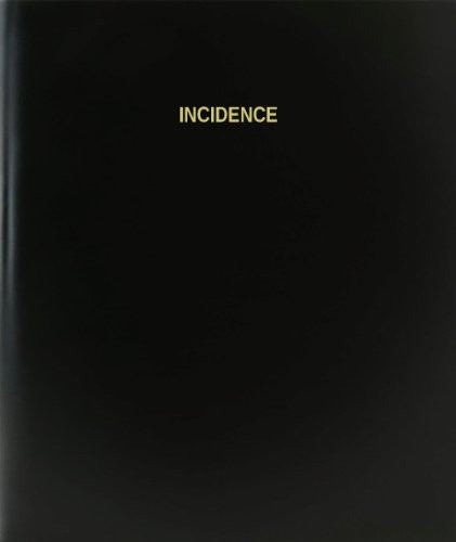 BookFactory Incidence Log Book - Journal - Logbook - 120 Page 8.5"x11" Black Hardbound -XLog-120-7CS-A-L-Black-Incidence Log Book--