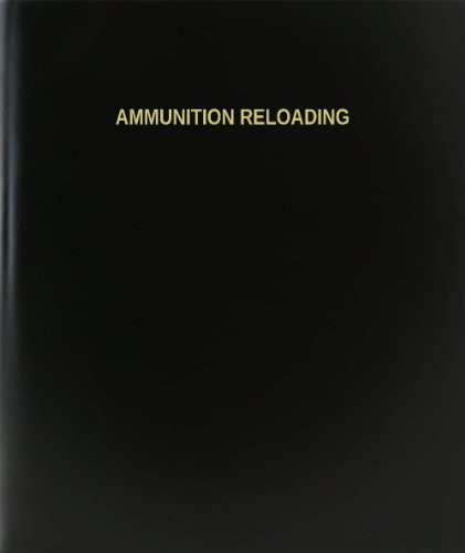 BookFactory Ammunition Reloading Log Book-Journal-Logbook - 120 Page 8.5"x11" Black Hardbound -XLog-120-7CS-A-L-Black-Ammunition Reloading Log Book--