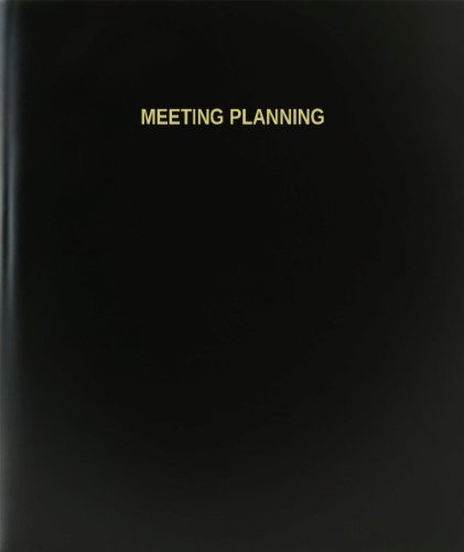BookFactory Meeting Planning Log Book - Journal - Logbook - 120 Page 8.5"x11" Black Hardbound -XLog-120-7CS-A-L-Black-Meeting Planning Log Book--