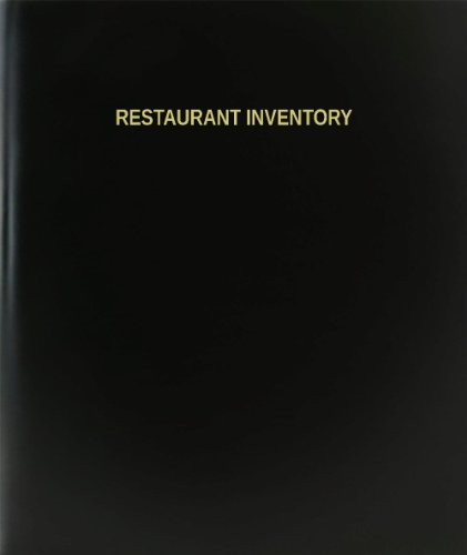 BookFactory Restaurant Inventory Log Book-Journal-Logbook - 120 Page 8.5"x11" Black Hardbound -XLog-120-7CS-A-L-Black-Restaurant Inventory Log Book--