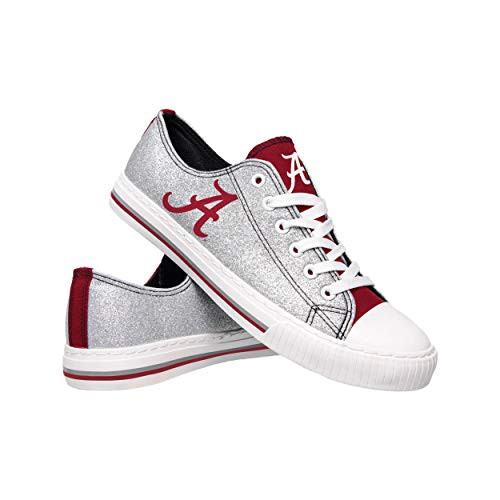 NCAA Alabama Crimson Tide Womens Glitter Low Top Canvas ShoesGlitter Low Top Canvas Shoes Team Color 7-M