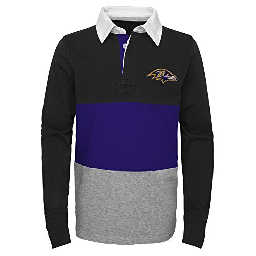 Outerstuff NFL Baltimore Ravens Youth Boys State of Mind Long Sleeve Rugby Top Black Youth Large-14-16- Outerstuff NFL Baltimore Ravens Youth Boys State of Mind Long Sleeve Rugby Top Black Youth Large-14-16-