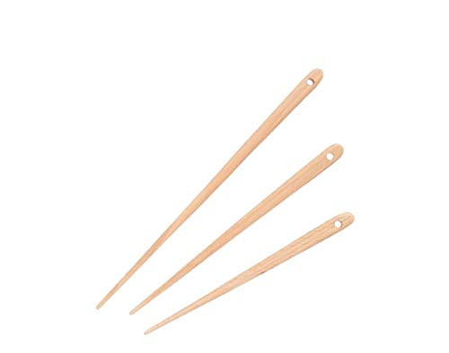 Wooden Needle for Loom Weaving Long Needles Set of 3 Handmade Tools