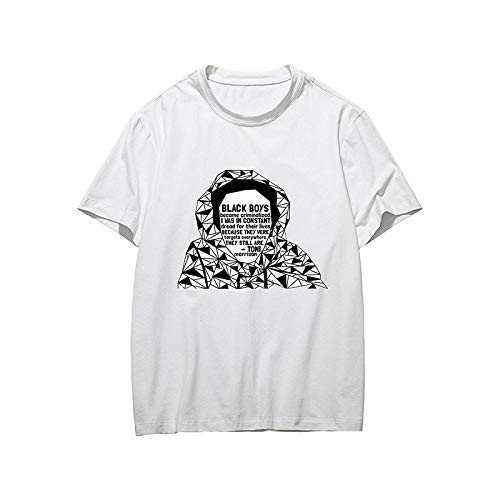 YCHZX Life is Important Black Lives Matter I Cant Breathe Cotton t-Shirt-White-L-M