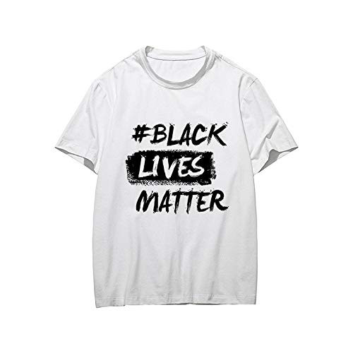 YCHZX Life is Important Black Lives Matter I Cant Breathe Cotton t-Shirt-White-K-M