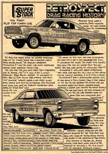 K. Scott Teeters - Illustrated Corvette Series Dyno Don Nicholson's 1968 Eliminator I Mercury Funny Car Poster Art Print