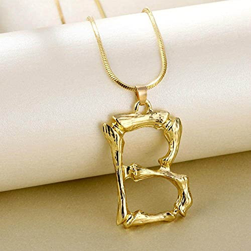 QWKLNRA Ladies Necklace Pendant Necklace Metal Letter B Necklaces for Women Initial Alphabet Pendant Necklace Fashion Link Chain Jewelry Anniversary