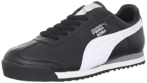 PUMA Men's Roma Basic Fashion Sneaker Black-White-Silver - 7 D-M- US