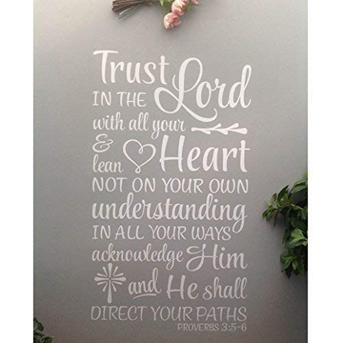 Proverbs 3-5-6 Trust in the Lord and He will direct your path Vinyl Wall Decal by Wild Eyes Signs Bible Verse Scripture Vinyl decal church youth room art PRO3V5-0001