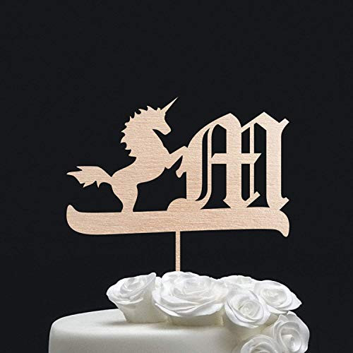 Wedding Cake Topper Letter M - Initial Cake Topper Gold - Single Letter Monogram Wedding Cake Topper - Custom Cake Toppers for Wedding