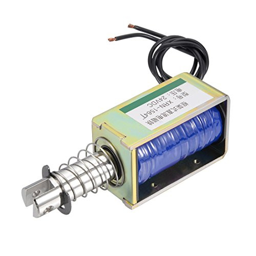 uxcell DC 24V 55N 10mm Stroke Pull Push Type Open Frame Solenoid Electromagnet XRN-1564