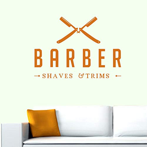 zrisic Wall Stickers Man Shavers Barber Shop Wall Decal Chop Bread Haircut Vinyl Wall Art Decor Windows Decal O 41x58cm