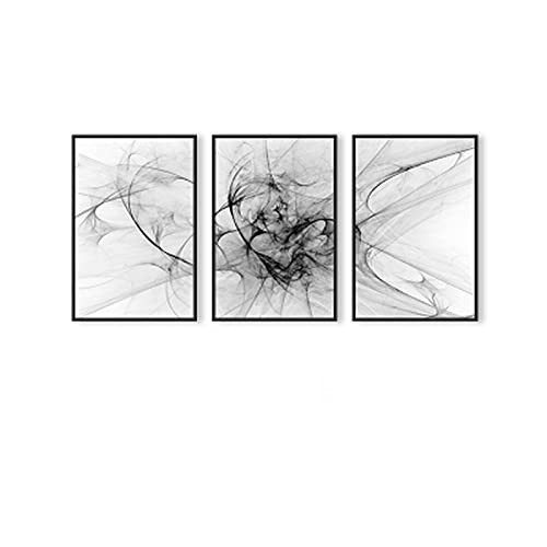 Zhang Q Abstract Line Black and White Posters Minimalist Modern Canvas Paintings Prints Wall Art Picture Living Room Interior Home Decor-ABC-15x20cm no Frame