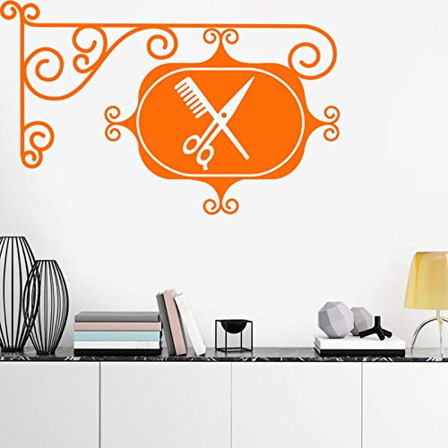 zrisic Wall Stickers Barber Shop Wall Decor Hair Salon Decal Haircut Vinyl Wall Art Decal Windows Decoration Mural O 37x58cm