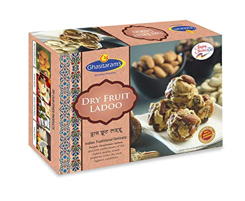 Ghasitaram's -Mumbai- Dry Fruit Ladoo Authentic Indian Food and Sweets Mithai - 400 grams -14 oz- Ghasitaram's -Mumbai- Dry Fruit Ladoo Authentic Indian Food and Sweets Mithai - 400 grams -14 oz-