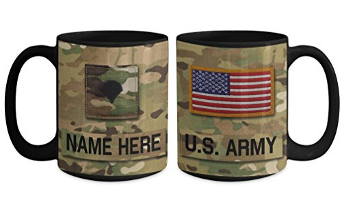 US Army Specialist -SPC- E4 Mug - Personalized - Customize with Name-Text-Rank- 15 oz Cup