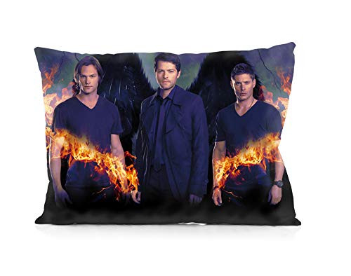 DoubleUSA Supernatural Jensen Ackles Jared Padalecki Pillowcases Two Sides Print Zipper Pillow Covers 20"x30"